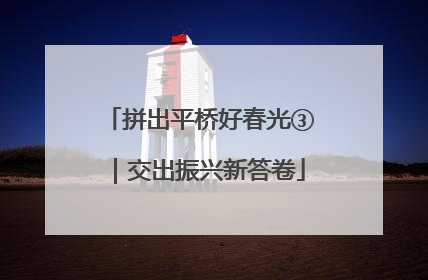 拼出平桥好春光③｜交出振兴新答卷